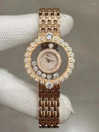 Wristwatches 316L Steel Diamond Set Case Transparent Adjustable Double Dial ETA Quartz Watch 2024 Women's Fashion
