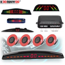 Koorinwoo Originale Regolable Original13mm Sensori piatti Sensore di parcheggio LCD Schermo Parktronic Radars Rilevatore di automobili Avviso