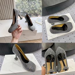 Dress Shoes Glitter Rhinestones Women Pumps Crystal Sandals Summer Leather Shoes High Heels Party Prom Designer Shoes Size 35-40