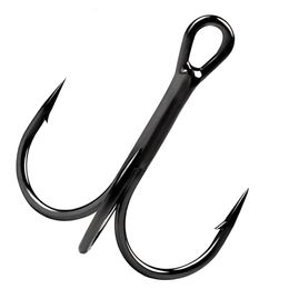 High Carbon Steel Treble Hooks 1000Pcs Saltwater Sharp Fishhook Barbed Bright Tin Sea Fishing Hook Double Strengthened Wholesale 240521