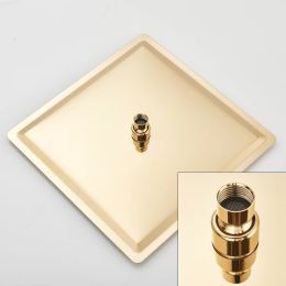 Golden Bathroom Shower Faucets Set 3-Ways Rainfall System Wall Mounted 8 10 12'' Shower Head Brass tub Spout Hot Cold Mixer Tap