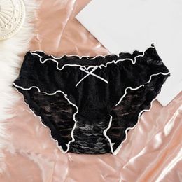 Women's Panties Sexy For Women Bow Lace String Back Bandage Hollow Out Briefs Lingerie Plus Size