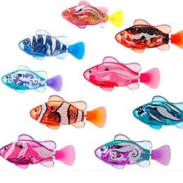 Baby Bath Toys New electronic fish pet with flash mini marine animal electric swimming fish toy childrens gift battery powered fishS2452422