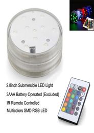 Submersible led light 12pcsLot Remote controlled Battery operated RGB multicolors light for table vases wedding decoration4440320