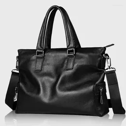 Briefcases Handbag Men's Genuine Leather Fashion Bag First Layer Cowhide Soft Messenger Briefcase Business Laptop