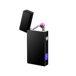 New Style Colorful Zinc Alloy Smoking Dual ARC Lighters Herb Tobacco Cigarette Cigar Holder Portable Innovative USB Charge Lighter DHL