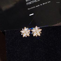 Stud Earrings Solid 14K Gold 1 Carats Diamond Earring Females Fine Aros Mujer Oreja Real Goild Gemstone Jewellry Women