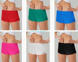 Lu Yoga Outfits Women Sport Shorts Casual Fitness Hotty Hot Pants for Woman Girl Workout Gym Running Sportsła z kieszenią na zamek błyskawiczny Szybki suszenie Mesh8KJf