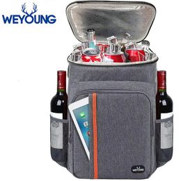 Outdoor Thermal Backpack Lunch Bags Insulated Cooler Bag Travel Camping Refrigerator Picnic Bags Large Waterproof Food Storage 240514