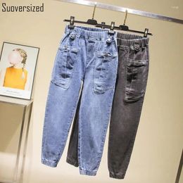 Women's Jeans Design Pocket Harem Women Vintage Chic Streetwear Capris Denim Pants Korean Boyfriend Baggy Jogger Casual Cowboy Trouser