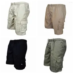Gym Clothing Multi Pocket Men Solid Shorts Elastic Waist Cotton Beach High Quality Multicolor Work Pants