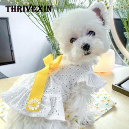 Dog Apparel Pet Clothes Hollow Bowknot Princess Skirt Thin For Small Puppy Pugs Teddy Chihuahua Poodle Bichon