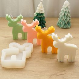 Christmas Elk Silicone Candle Mould DIY Christmas Tree Snowman Santa Claus Plaster Resin Crafts Making Tools for Home Decor Gifts