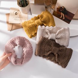 Wide Knitted Headband Bows Knotted Winter Women Turban Hair Accessories For Girls Lady Soft Knitting Winter Headbands bandana