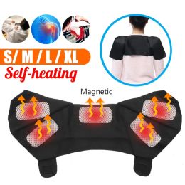 Double Tourmaline Self-heating Shoulder Support Brace Magnetic Therapy Heat Belt Pain Relief Elastic Pad Massager Women Men