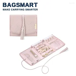 Storage Bags BAGSMART Jewelry Organizer Portable Foldable Roll Travel Case Nylon Necklaces Watch Bracelets Earrings Holder For Women