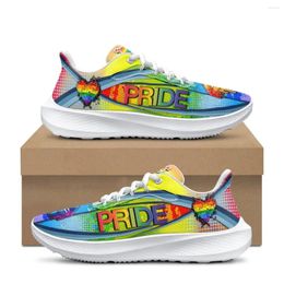 Casual Shoes INSTANTARTS LGBT Lip Pride Printed Air Cushion Running Flats Women's Lightweight Outdoor Sneakers Round Toe Tennis