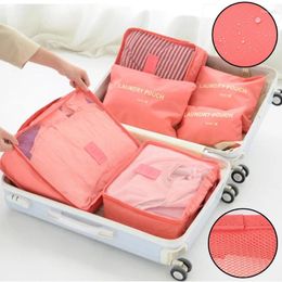 Storage Bags 6 Pieces/set Travel Bag Clothes Shoe Organiser Travelling Compression Packing Cubes Suitcase Luggage Organisers Home