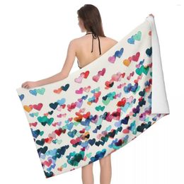 Towel Heart Connexions - Watercolour Painting 80x130cm Bath Microfibre Fabrics For Travelling Souvenir Gift