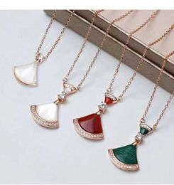 Fashion expert exclusive Bulgarly limited necklace White Necklace Small Skirt Rose Gold Colorful Womens Light Luxury High Girl have Original logo