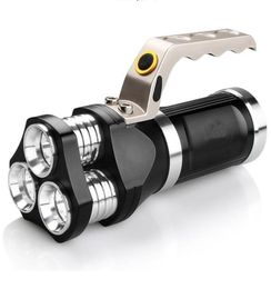 Outdoor LED Searchlight Flashlight USB Rechargeable 3LED Tactical Flashlight Spotlight Camping Hunting Light With Battery Charger6908984
