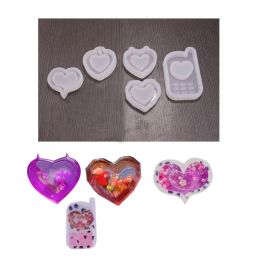 Love Heart Dog Paw Butterfly Cherry Bossom Cat Quicksand Shaker Keychain Epoxy Resin Mould Silicone Mould DIY Casting Tools