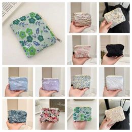 Purse Mini Small Zipper Coin Purse Women Cute Floral Clutch Purse Lipstick Bag Key Wallet Lady Travel Makeup Storage Bag Pouch Y240524