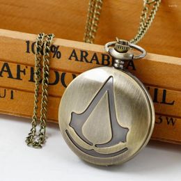 Pocket Watches Exquisite Carved Quartz Watch Necklace Pendant Gifts For Women Man With Fob Chain