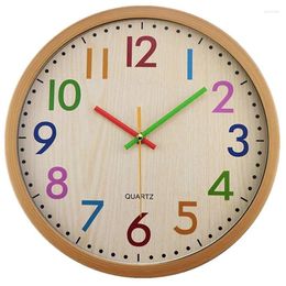 Wall Clocks Silent Non Ticking Kids Clock Battery Operated Colorful Decorative For Children Nursery Room Bedroom School Classroom