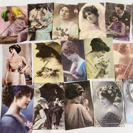 50PCS Vintage Beauty Old Photo Stickers DIY Scrapbooking Base Collage Phone Diary Photo Album Photo Props Gift Decoration