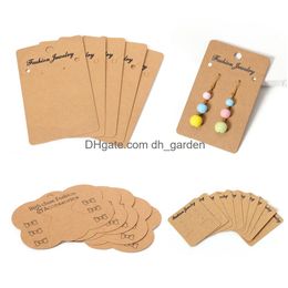 Tags Price Card Earrings Necklaces Display Cardboard Earring Packaging Hang Tag Ear Studs White Paper Jewellery Diy Wholesale Drop Deliv Oth8D