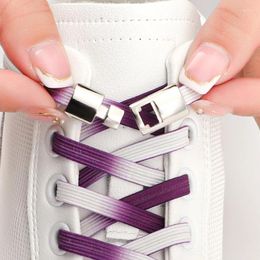 Shoe Parts Cross Buckle Shoelaces Without Ties Elastic Laces Sneakers Gradient Shoestring Casual Shoes For Men Women's Sports