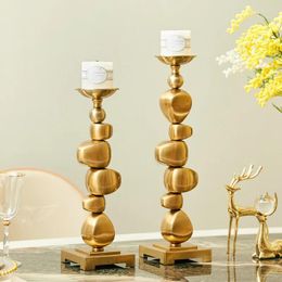 Candle Holders Metal Gold Candlestick Dining Table Decor Creative Incense Coffee Jars Swieczka European