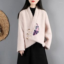 Ethnic Clothing Chinese Style Women Traditional Cotton Coats Hanfu Warm Jacket Vintage Tang Suit Zen Oriental Cheongsam Tops KK4415