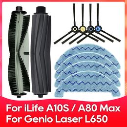 For ILIFE L100 / A10S / A80 Max / Genio Laser L650 Robot Vacuums Parts Accessories Roller Main Side Brush Mop Cloths Rag