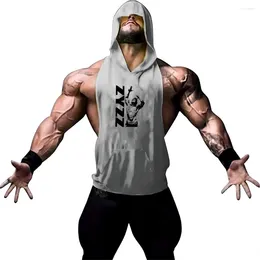 Men's Tank Tops Summer Fashion Sports Basketball Shirt Hooded Vest 2D Graphic Printed Outdoor Fitness