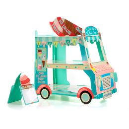 Double-decker Bus Shape Cake Stand BUS Cupcake Holder Ice Cream Cart Kids Birthday Dessert Tables Party Decor