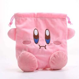 Purse Star Kirby Cartoon Storage Bag Plush Makeup Bag Cute Plush Toy Portable Drawstring Bag Kawaii Kirby Pink Coin Wallet Gift Y240524