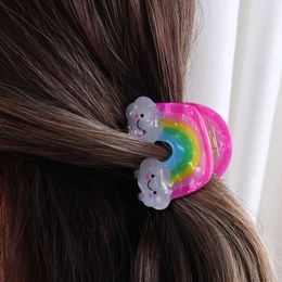 Strong Hold Rainbow Hair Claw Clip dla kobiet dziewcząt - bez poślizgu, jasne kolory, idealny prezent, słodki elegancki styl L2405