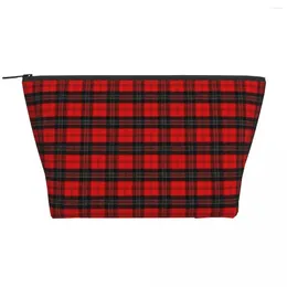 Storage Bags Black Plaid Tartan Zip Organisers Christmas Holiday For Girls Makeup Bag Restroom Organisation Cosmetic