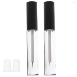 Makeup Brushes 2pcs Travel Refillable Bottles Empty Tubes With Rubber Inserts For Castor Oil DIY Mascara Container Cap