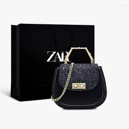 Shoulder Bags ZAR Luxury Leather Handbags Women Designer Trendy Fashion Niche Messenger Bag Saddle Women's Original