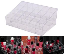 Whole 24 Lipstick Holder Display Stand Clear Acrylic Cosmetic Organiser Makeup Case Sundry Storage makeup Organiser UB4985054