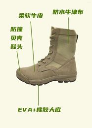 Fitness Shoes Hiking Waterproof Trekking Men Tactical Combat Boots Real Leather Botines Hombre Safety Working Sneakers