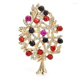 Brooches Wuli&baby Beautiful Tree For Women Unisex Shining Rhinestone Christmas Office Party Brooch Pins Gifts