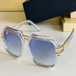 Vintage Sonnenbrille 6004 Kristallblau -Gradientenlinsen Sonnenbrille Männer Mode Sonnenbrille UV400 Schutz Brillen mit Box 207g