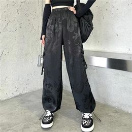Women's Pants 2024 Black Casual For Women Vintage Loose-fitting With Tapered Cuffs High Waist Versatile Stylish Work