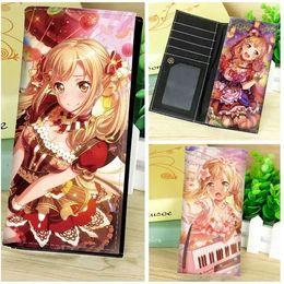Purse Anime BanG Dream Long PU Leather Wallet Toyama Kasumi Card Holder Purse with Button Y240524