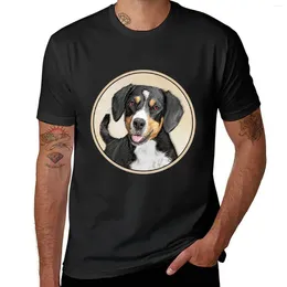 Men's Polos Entlebucher Mountain Dog Painting - Original Art T-Shirt Vintage Clothes Blanks Tops Cute Mens Graphic T-shirts