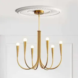 Chandeliers Vintage Gold Chandelier Luxury Indoor Lighting For Living Room Dining Kitchen Home Decor Luminaria Pendant Lights